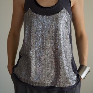 Urban Outfitters Kimchi Blue grey sequin top, size M, NWT
